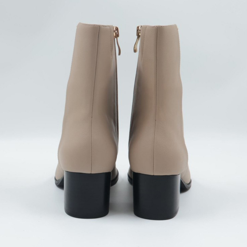 Leather Ankle Heel Boots