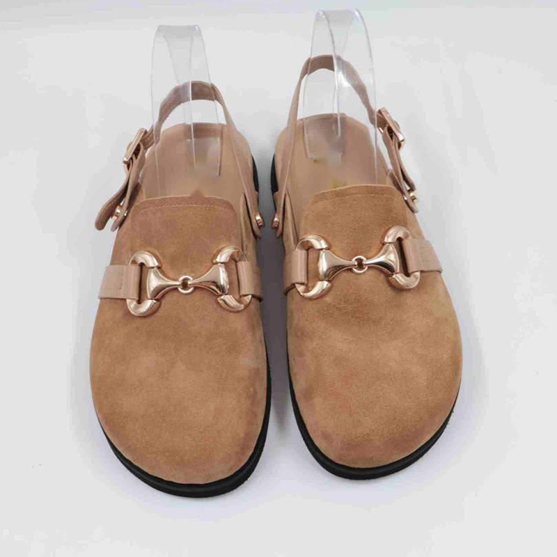 Cognac Suede Chunky Platform Clogs