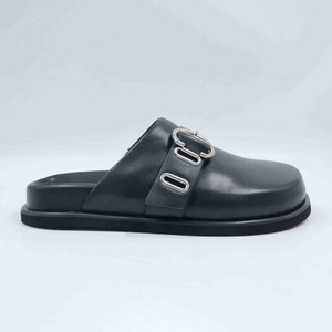 Chain Loafer Chunky Black Clogs