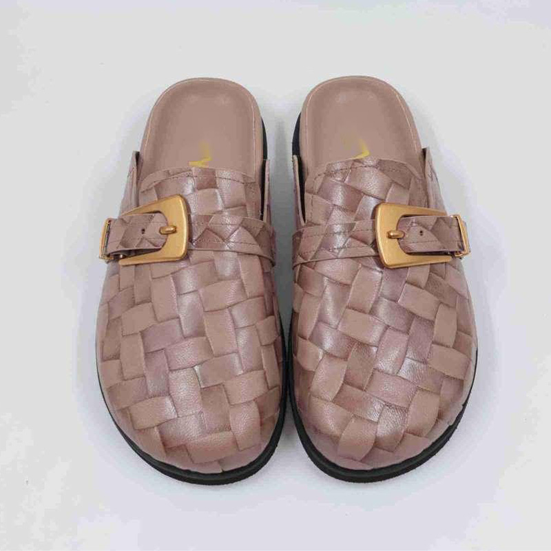 Leather Slipper Clog Slide