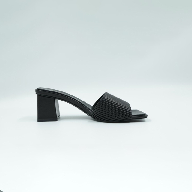 Women'S Mules Leather Stripe