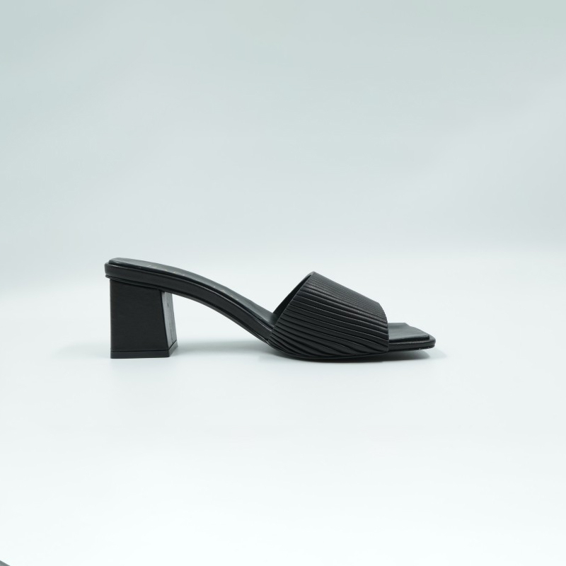 Women'S Mules Leather Stripe