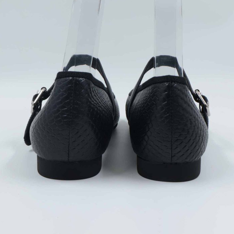 Emily Round Flat Loafer Shoes with Strap