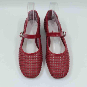 Ruby Wine Plaited Strap Ballet