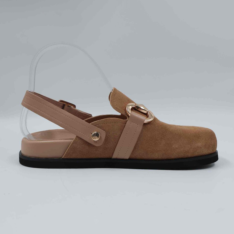 Cognac Suede Chunky Platform Clogs