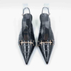 Pointed Toe Sling Back Kitten Heel