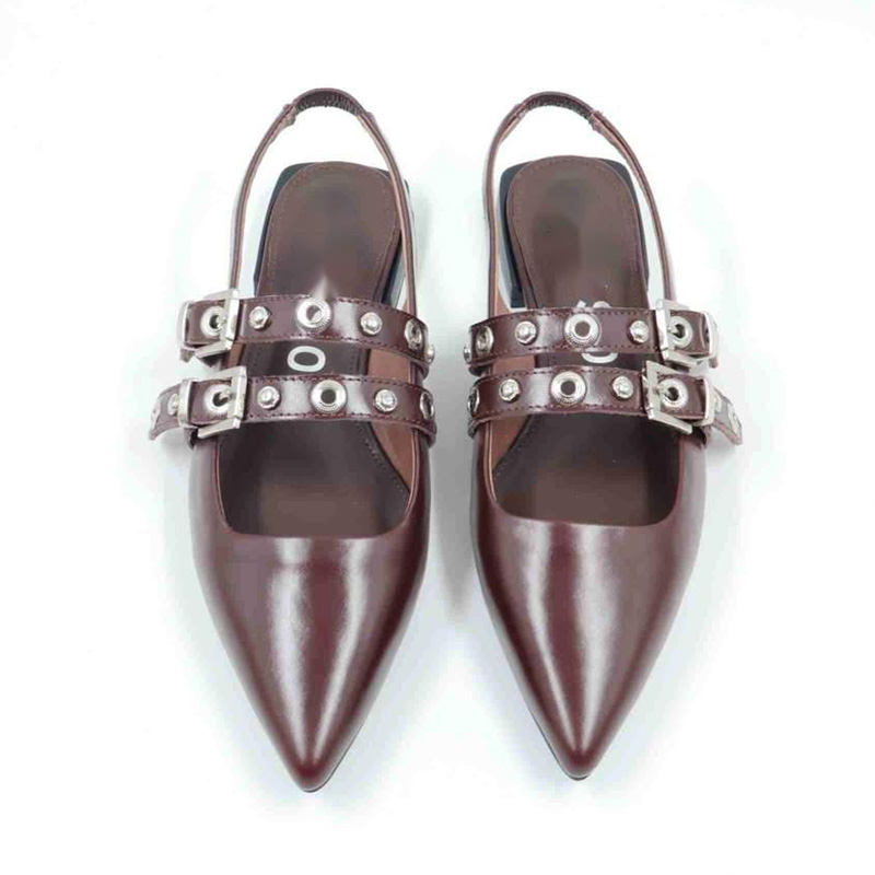 Mbellished Shoes Leather Flat
