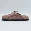 Leather Slipper Clog Slide