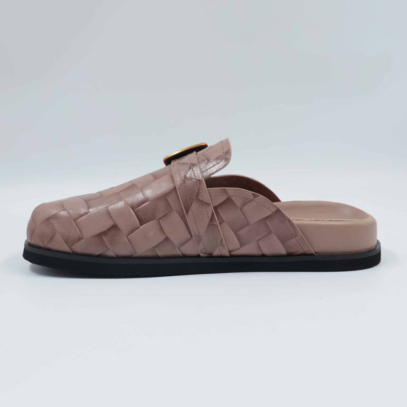 Leather Slipper Clog Slide