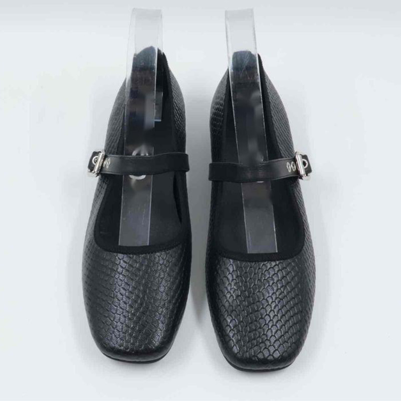 Emily Round Flat Loafer Shoes with Strap