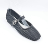 Sutton Black Woven Flat Sandals