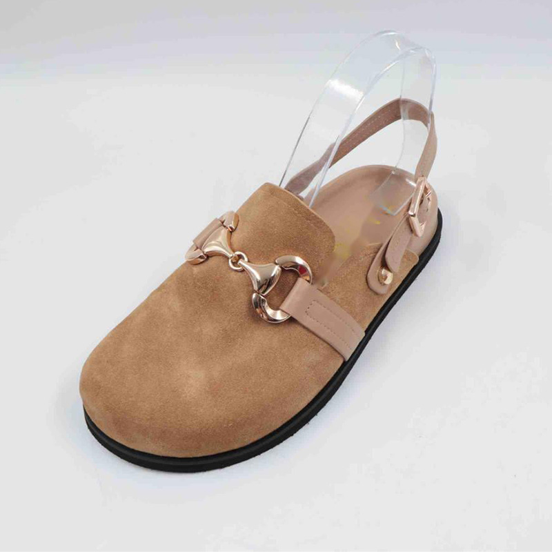 Cognac Suede Chunky Platform Clogs