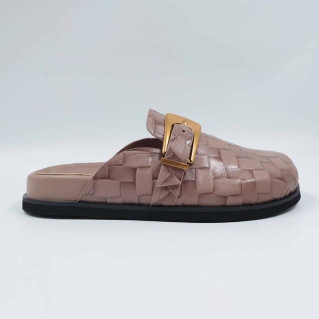 Leather Slipper Clog Slide