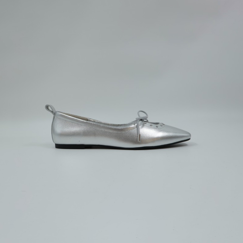 Ballet Flats Distressed Silver