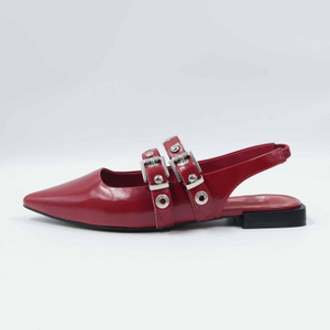 Red Closed Toe Sling Back Maryjane Shoes