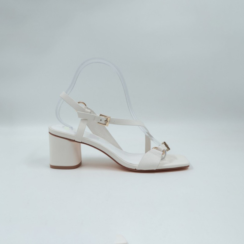 Ibiza Block Heel Leather White
