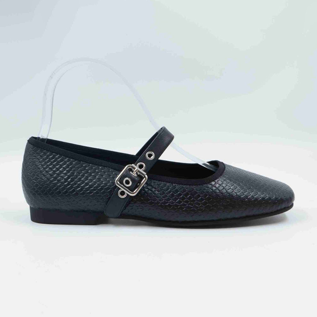 Emily Round Flat Loafer Shoes with Strap