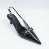 Pointed Toe Sling Back Kitten Heel