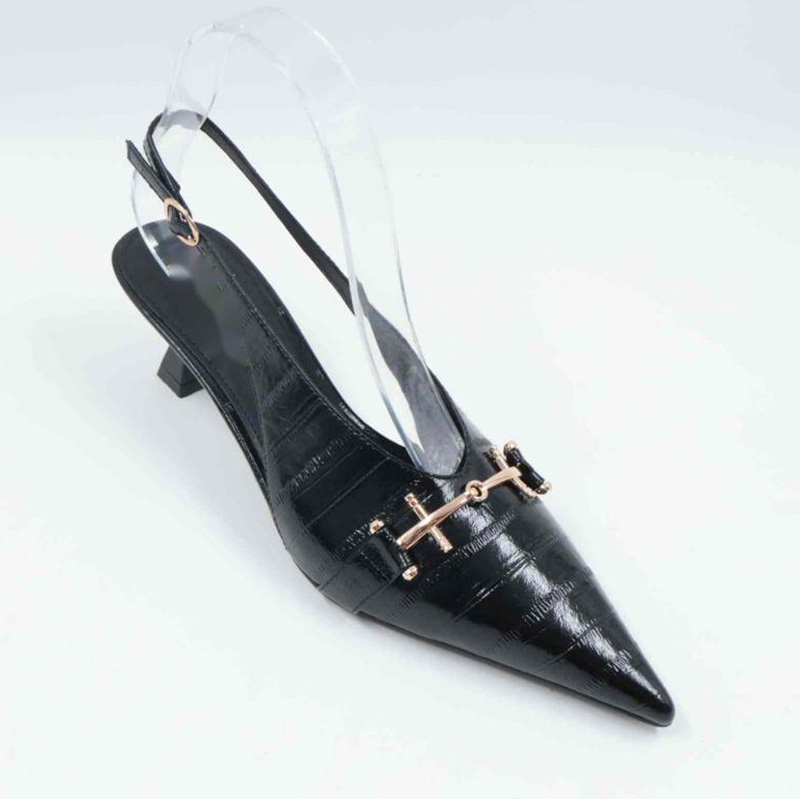 Pointed Toe Sling Back Kitten Heel