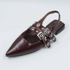Mbellished Shoes Leather Flat