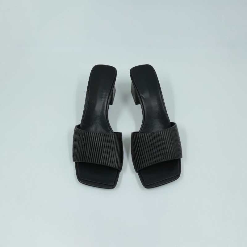 Women'S Mules Leather Stripe