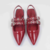 Red Closed Toe Sling Back Maryjane Shoes