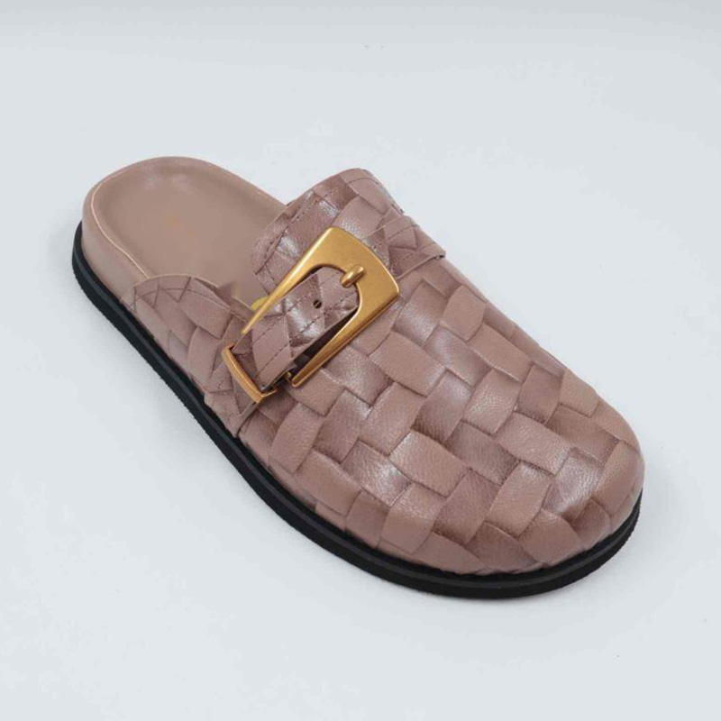 Leather Slipper Clog Slide