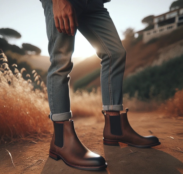 Brown Brogue Chelsea Boots_2