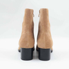 Suede Block Mid-heel Ankle Boots