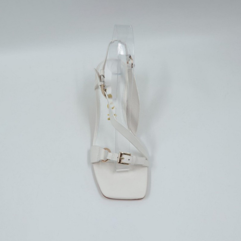 Ibiza Block Heel Leather White
