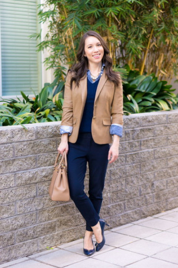 women Navy Shoes with Navy Pants