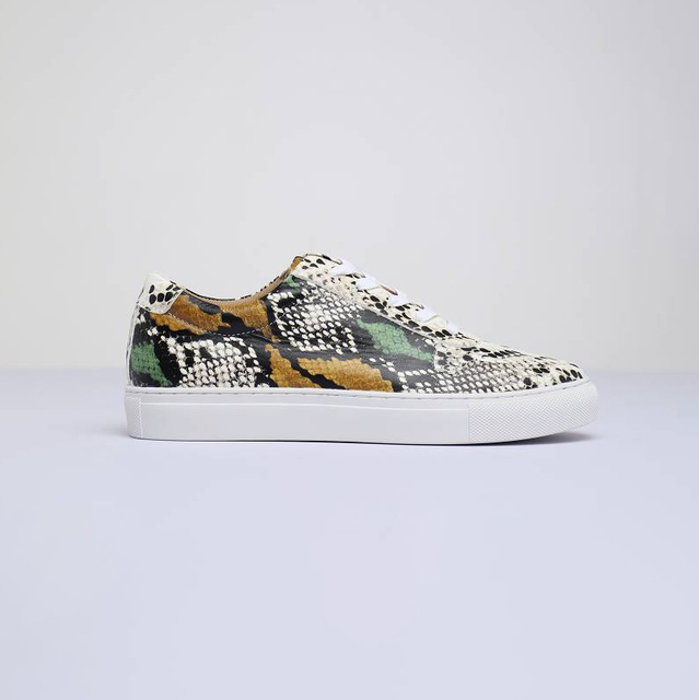 Womens Python Leather Sneaker