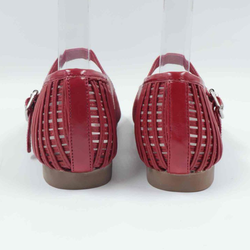 Ruby Wine Plaited Strap Ballet