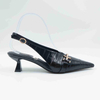 Pointed Toe Sling Back Kitten Heel