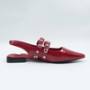 Red Closed Toe Sling Back Maryjane Shoes