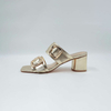 Buckle Cuba Medium Heel Gold