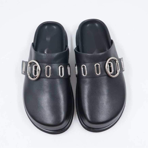 Chain Loafer Chunky Black Clogs