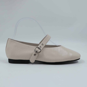Chunky Strap Nude Ballet Flat