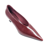 Burgandy Leather Stiletto Heeled Pump