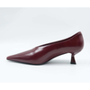 Burgandy Leather Stiletto Heeled Pump