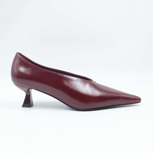 Burgandy Leather Stiletto Heeled Pump