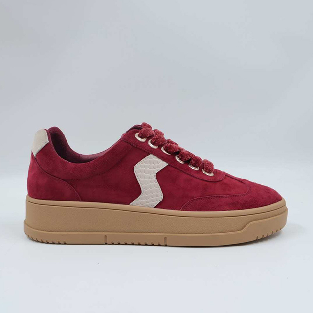 Burgandy Suede Block Sneaker