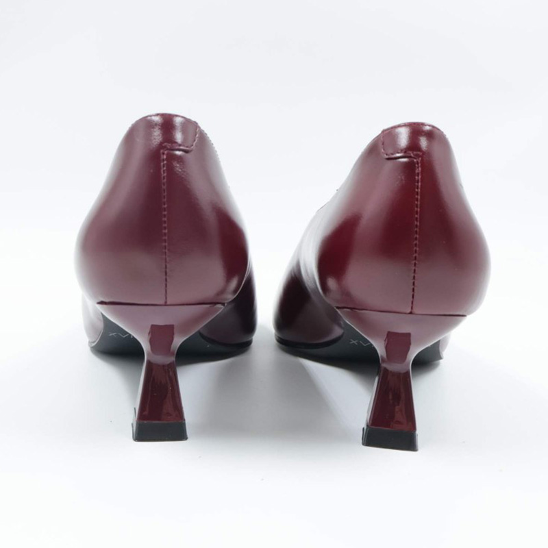 Burgandy Leather Stiletto Heeled Pump