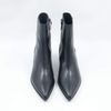 Leather Black Heel Boots with Zip