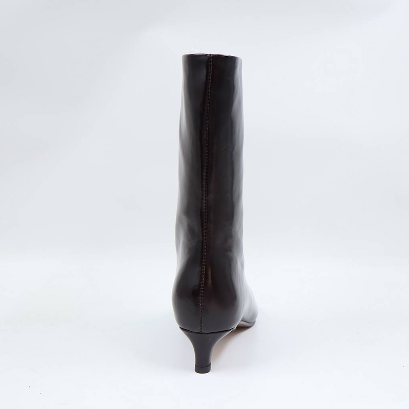 Leather Ankle Boots Kitten Heel