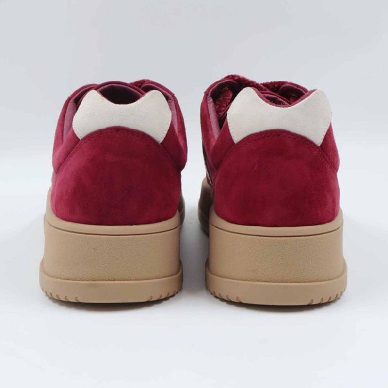 Burgandy Suede Block Sneaker