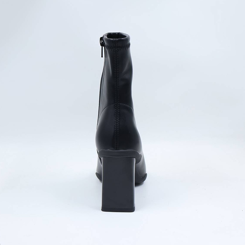 Leather Block Mid-heel