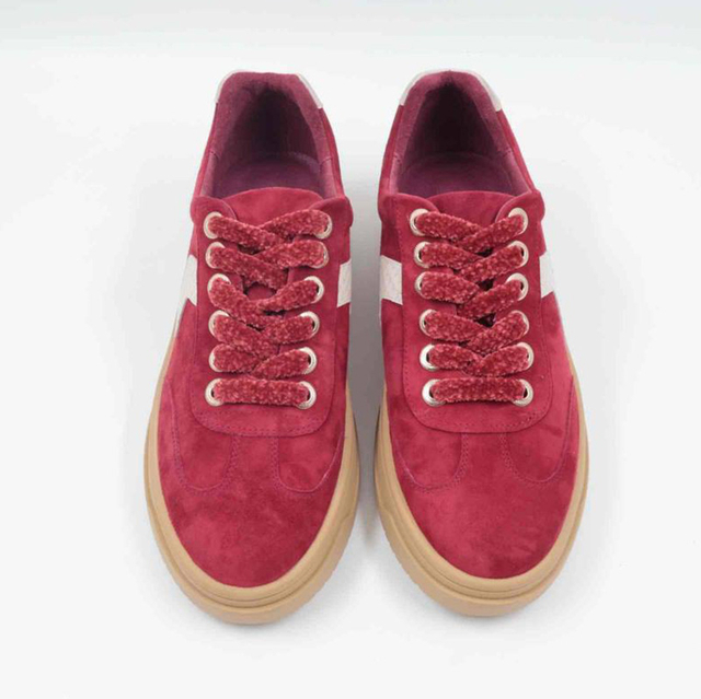 Burgandy Suede Block Sneaker