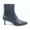 Leather Black Heel Boots with Zip