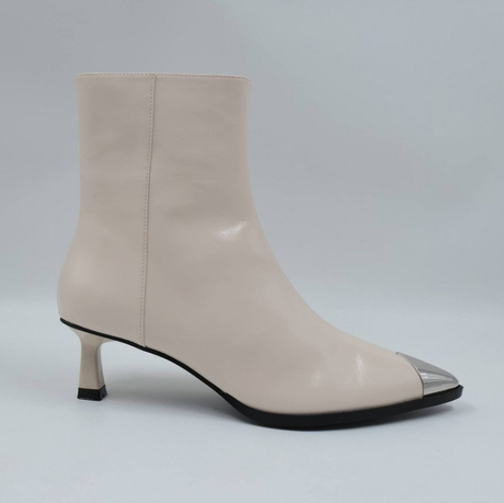 Metal Toe Cap Heeled Ankle Boots